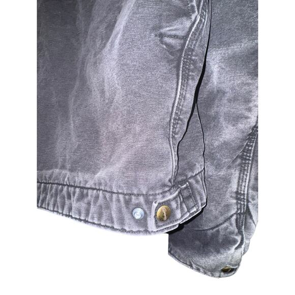 Vintage Carhartt Canvas Faded Black Detroit Jacket Blanket Lined XL Destressed - Picture 13 of 15